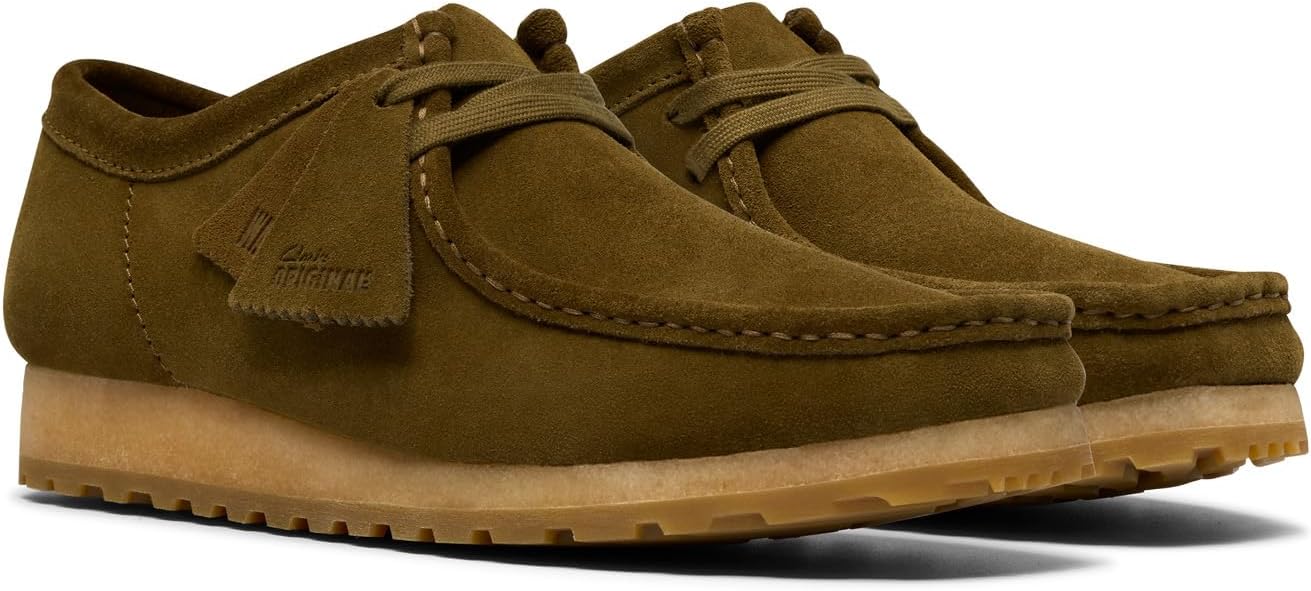 Мужские ботинки Clarks Originals Wallabee RB из оливковой замши 26183094 — фото 4