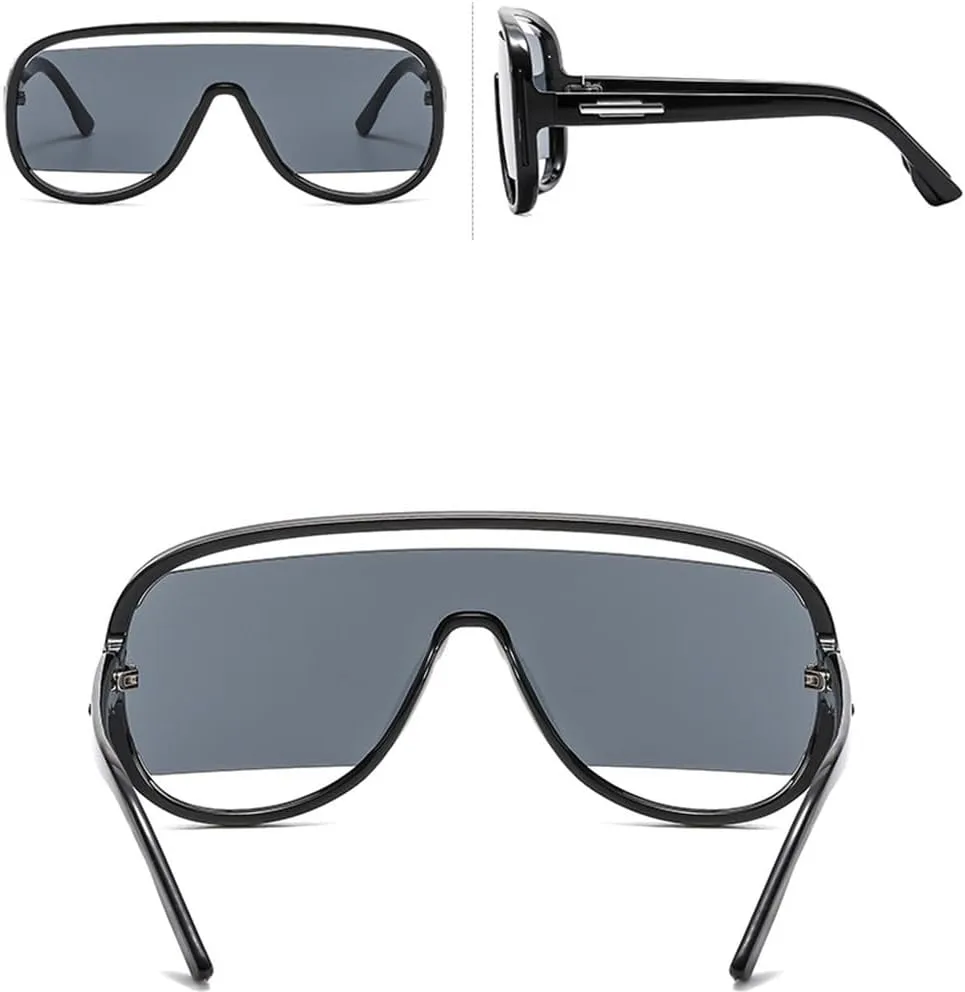 

Модные ретро-солнцезащитные очки-комбинезон для женщин и мужчин, большие, роскошные, с градиентным затемнением и защитой от УФ-излучения UV400 generic, White Gold