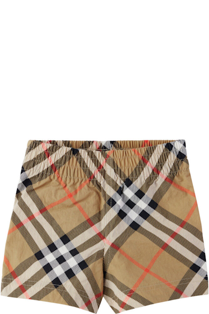 

Плавки-шорты в клетку цвета беж Burberry