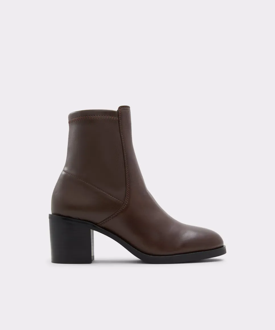 

Женские кожаные ботильоны с круглым носком Aldo, коричневый
