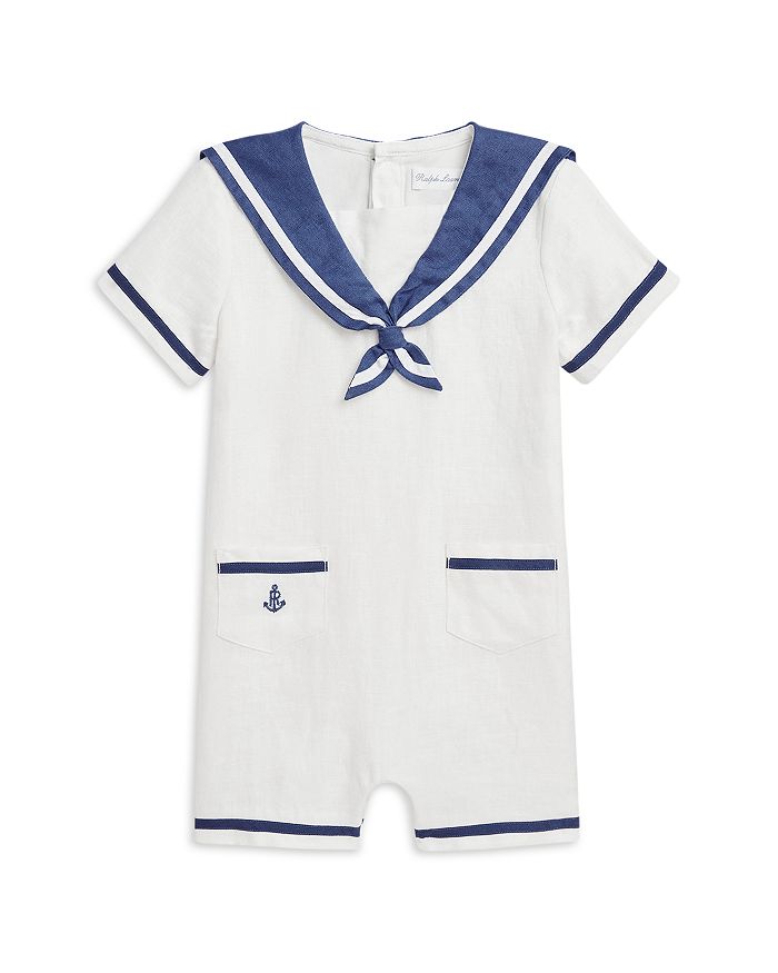 

Детский льняной комбинезон Sailor для мальчиков - Baby Ralph Lauren, белый