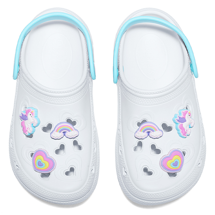 Skechers Kids Износостойкие дышащие нескользящие сандалии White/Multicolor для детей — фото 4