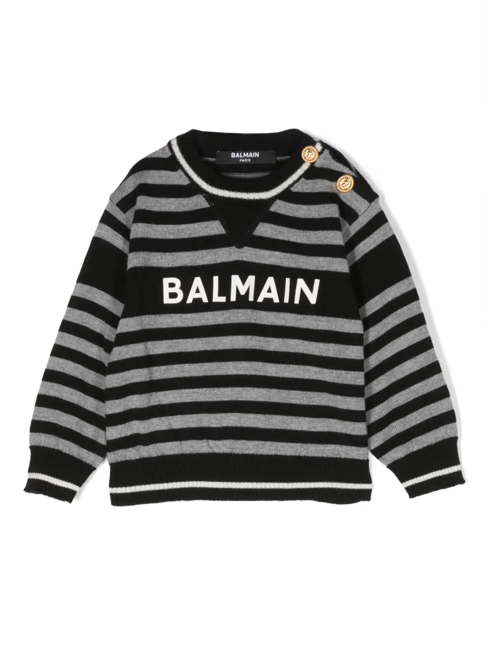 

Джемпер из вирджинской шерсти с логотипом Balmain Kids, черный