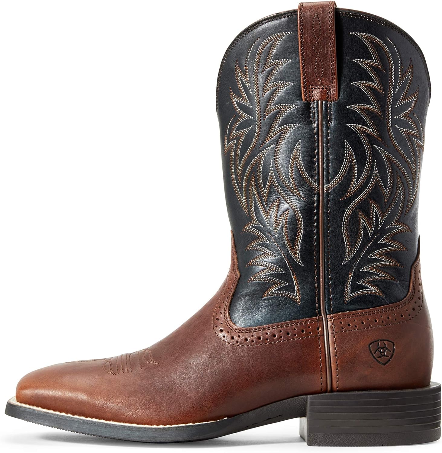 Мужские западные ковбойские сапоги Ariat Sport с широким квадратным носком, черный — фото 2