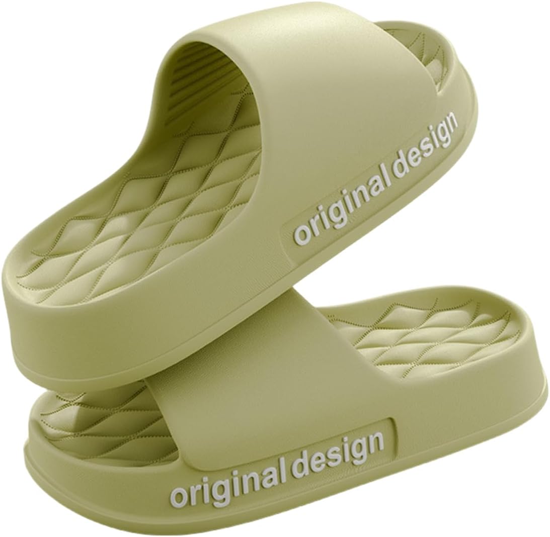 

Тапочки V OPXIN для женщин и мужчин, с амортизирующей подошвой EVA, мягкие тапочки с толстой подошвой, противоскользящие, быстросохнущие, для ванной, душа, спа, бассейна, спортзала, домашние и слайдеры, летние тапочки, зеленый