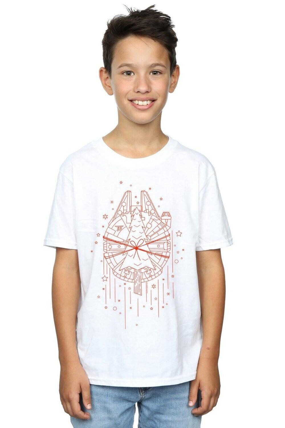 

Футболка с доставкой рождественской елки «Тысячелетний сокол» Star Wars, белый