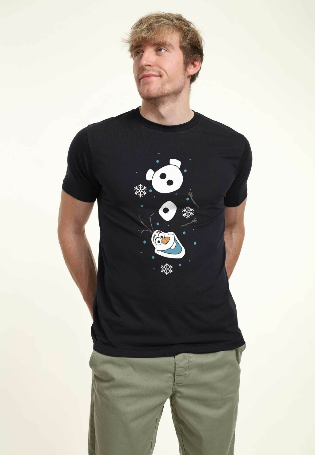 

Футболка с принтом FROZEN OLAF XMAS SLEEVE UNISEX Henry Tiger, темно-синий