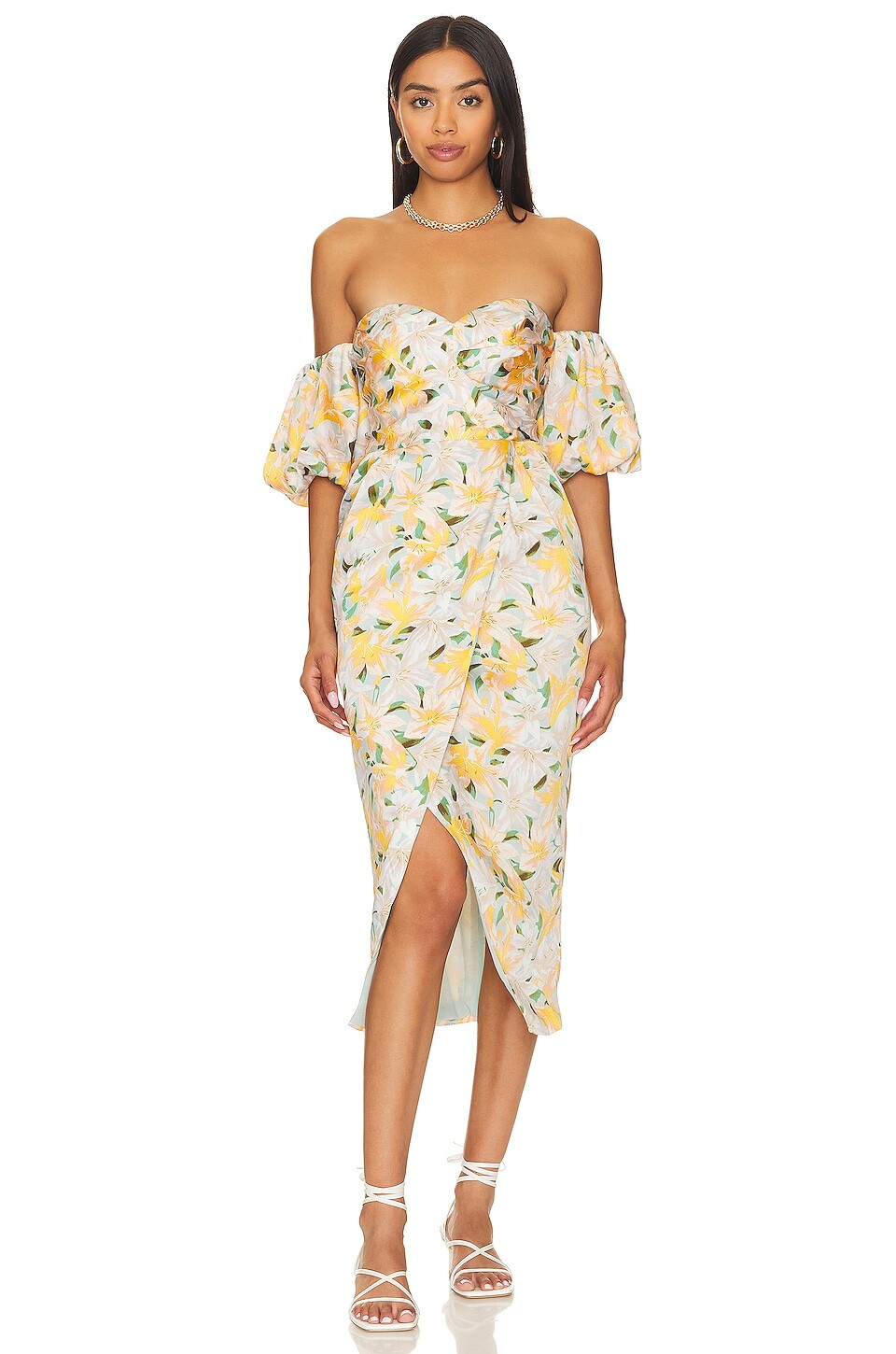

Платье ASTR the Label Zurina, цвет Blue Apricot Floral