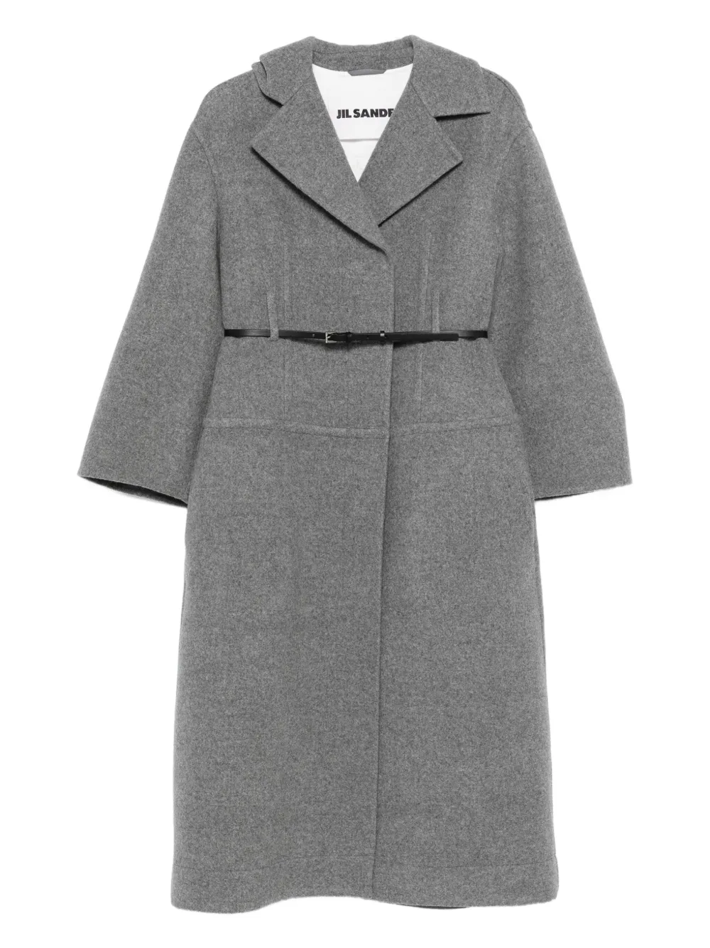 

Пальто из смесовой шерсти с поясом JIL SANDER, серый