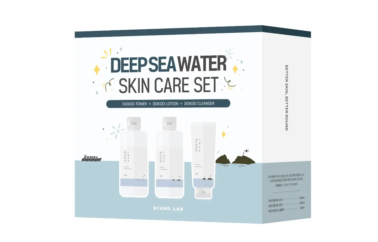 

Набор для глубокого очищения Dokdo Skincare, увлажняющий и питающий ROUND LAB, dokdo water 200ml + milk 200ml + facial cleanser 80ml