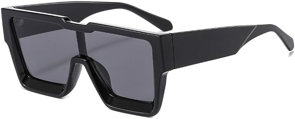 

Крупные цельные квадратные солнцезащитные очки для женщин, большие оправы, солнцезащитные очки для мужчин и женщин, очки с защитой от УФ-излучения UV400 HDUBFY, C1black-black