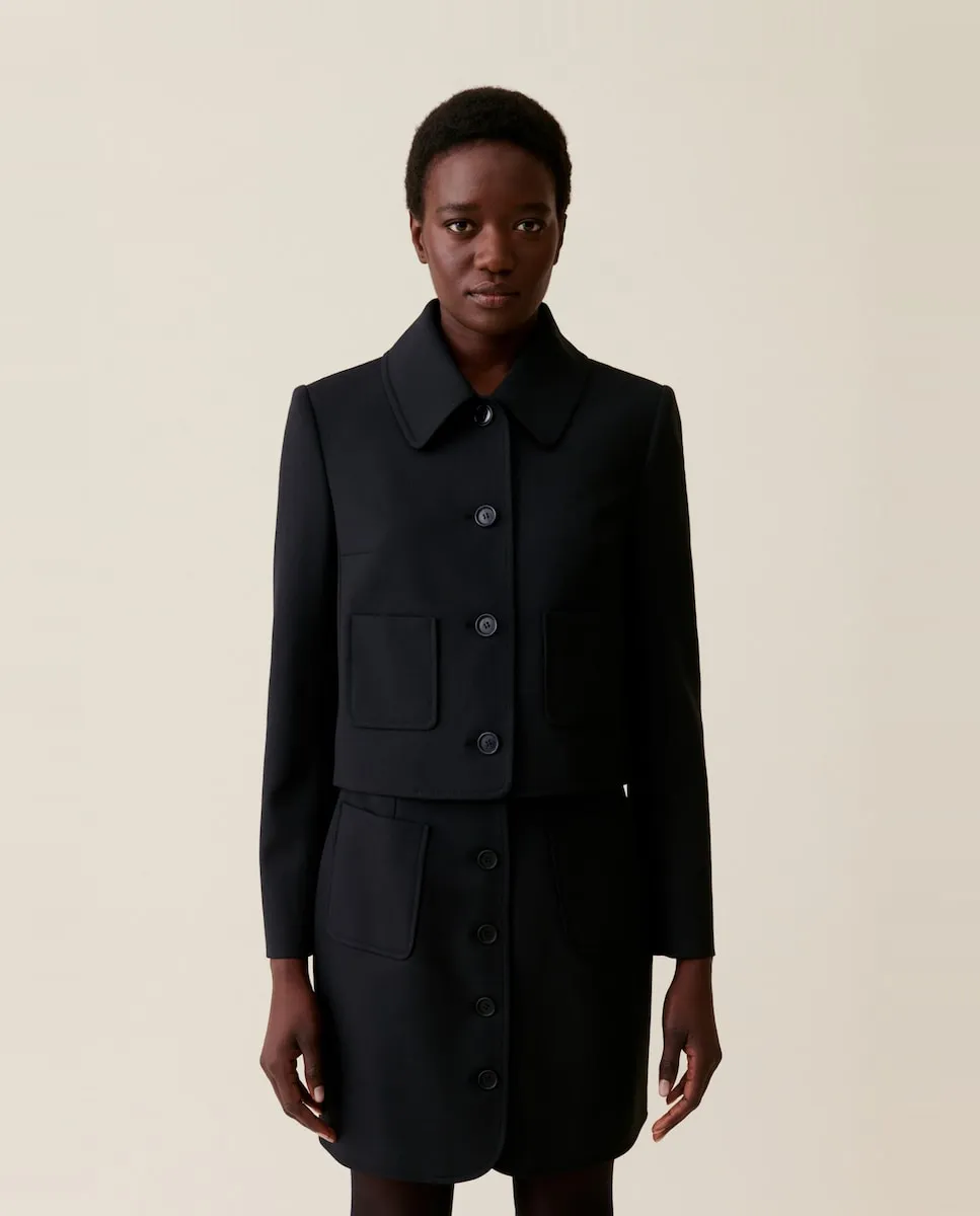 

Женская черная куртка из смеси шерсти Claudie Pierlot, черный