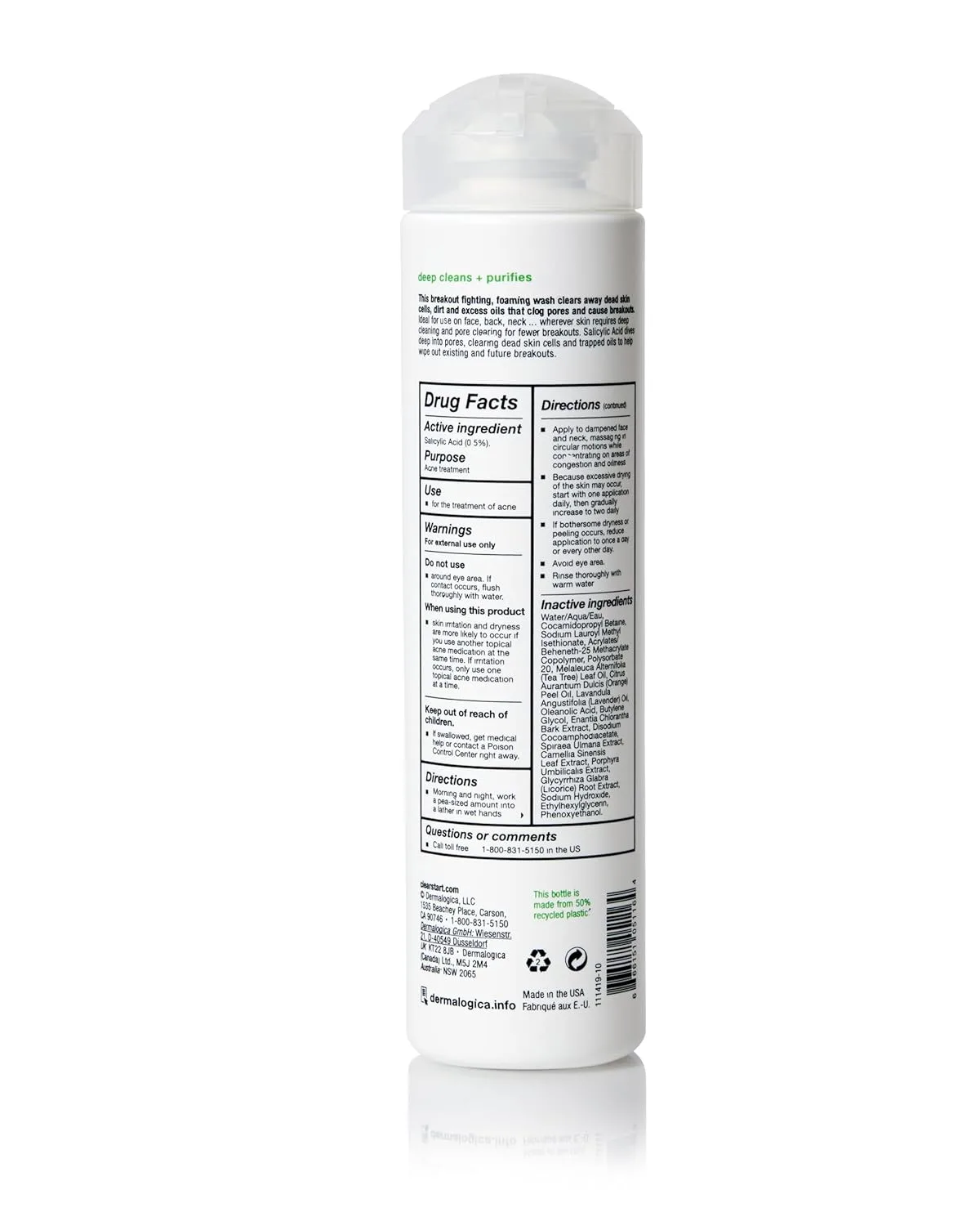 Пенка для умывания Dermalogica — Clear Start Breakout Clearing Foaming Wash - против акне с салициловой кислотой и маслом, 296 мл — фото 2