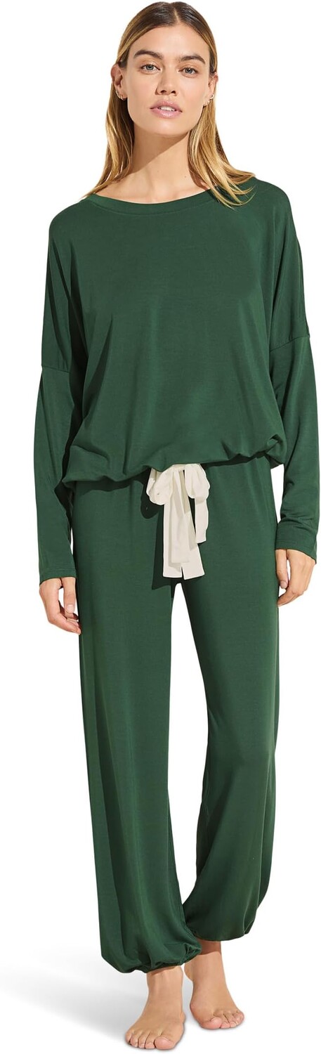 

Пижамный комплект Gisele с напуском Eberjey, цвет Forest Green/Ivory
