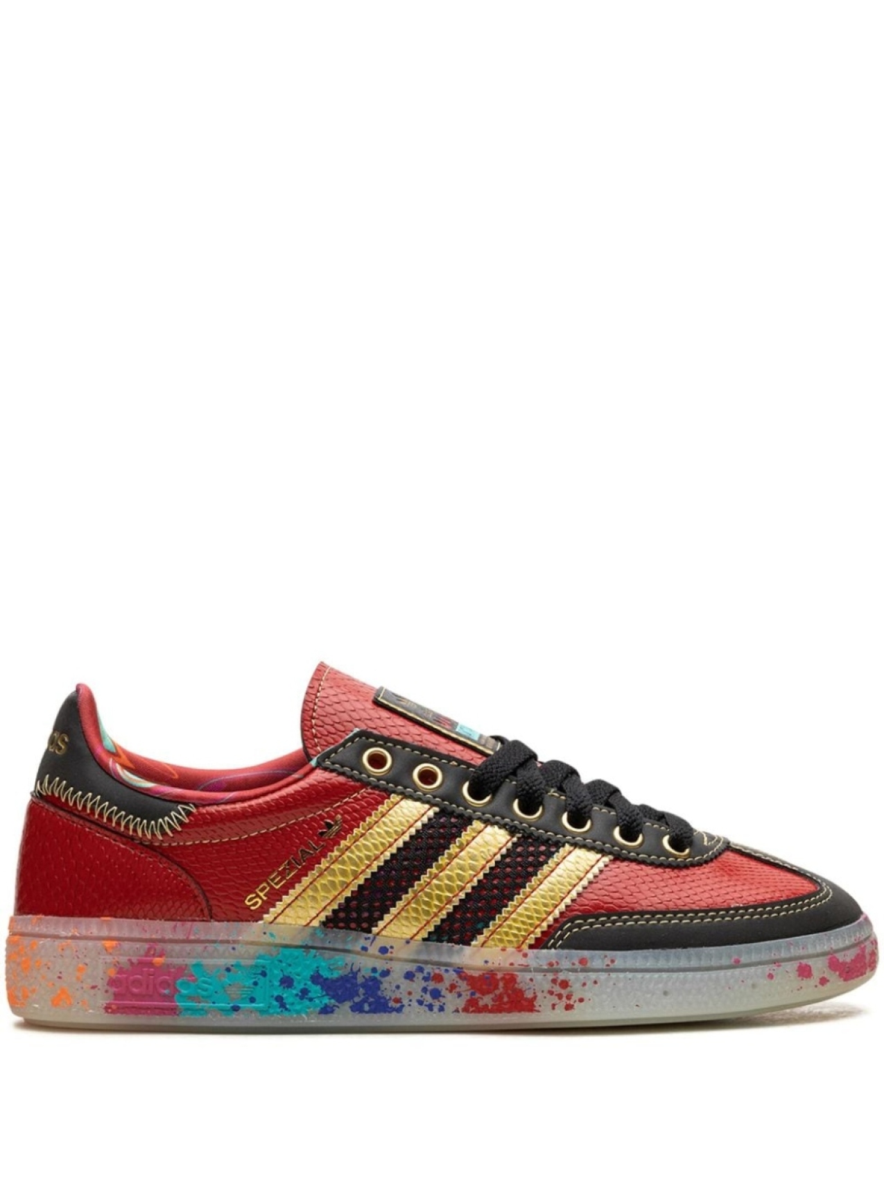 

Adidas Handball Spezial S.E.E.D. кроссовки Scarlet Gold Paint Splatter, красный