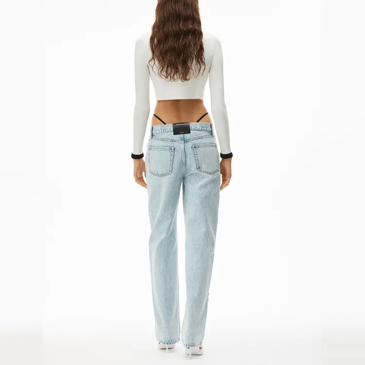 Джинсовые брюки женские светло-голубые Alexander Wang — фото 4