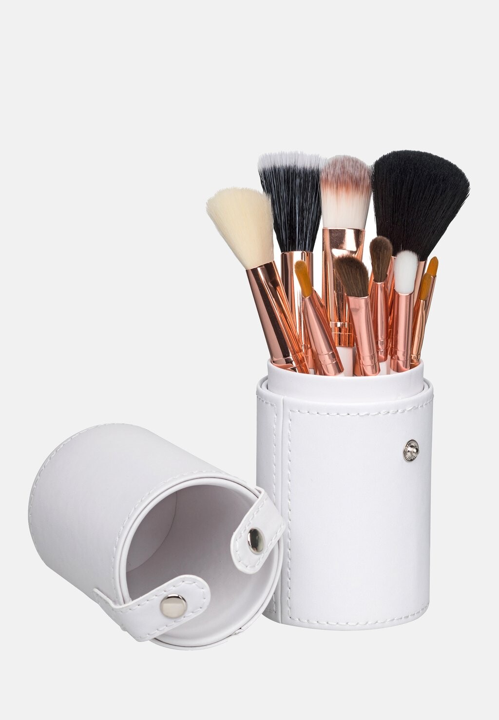 

Кисти для макияжа 12 Piece Brush Set Travel Case ZOË AYLA, цвет white/rose gold