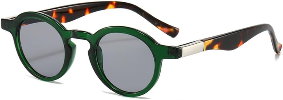 

Маленькие круглые двухцветные солнцезащитные очки для женщин, прозрачные с градиентом, защита от УФ-излучения UV400, для мужчин, в стиле панк, для занятий спортом на открытом воздухе, бега и езды generic, Green Leopard Grey