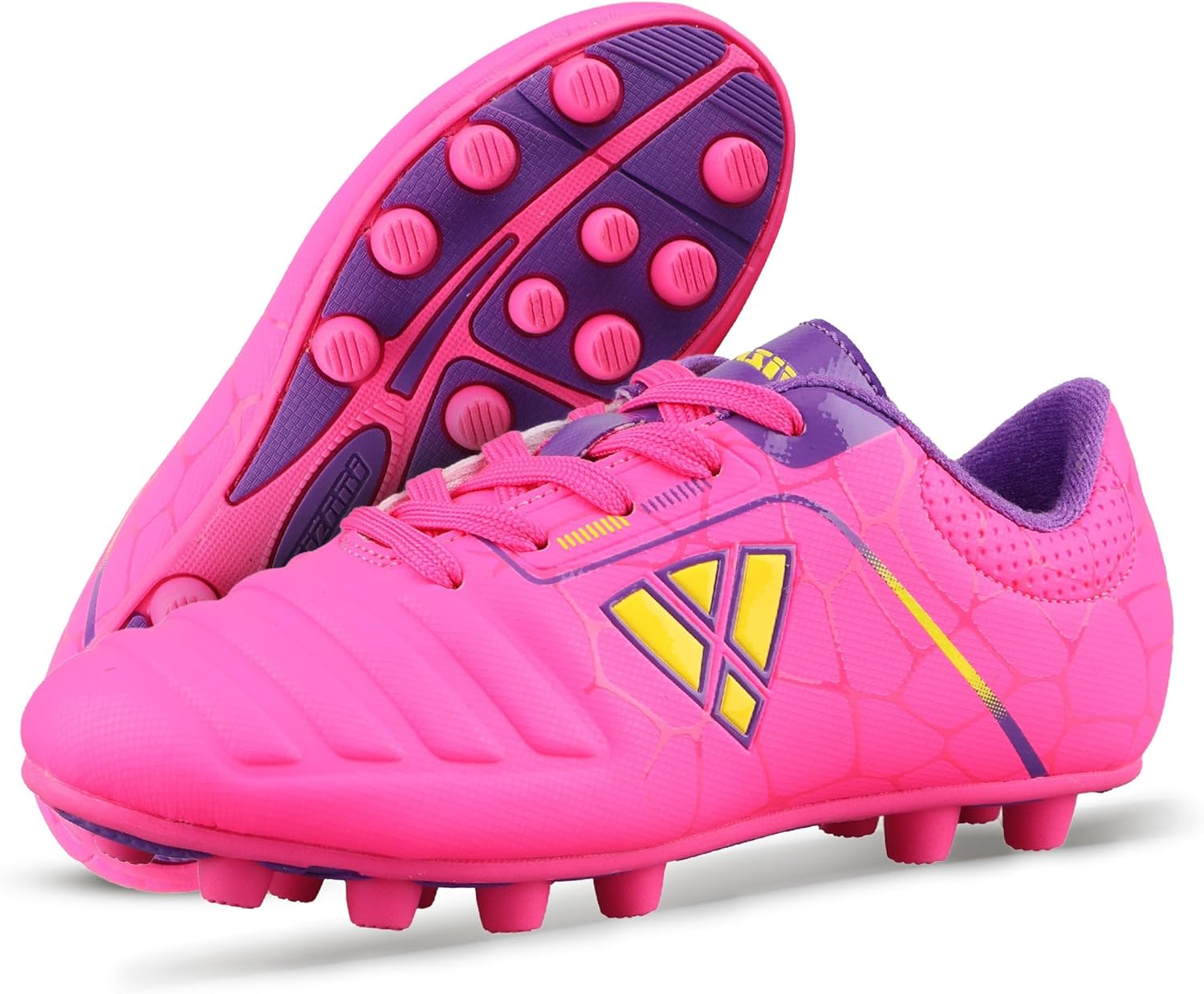

Футбольные бутсы Vizari USA для мальчиков и девочек - FG для твердого покрытия, для малышей, маленьких и больших детей - молодежные футбольные бутсы - комфорт и отличное сцепление, желтый/фиолетовый/розовый