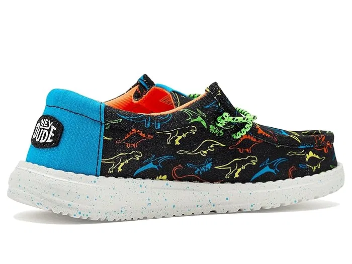 Кроссовки детские Wally Print Hey Dude Kids, Black/Neon Multi — фото 4