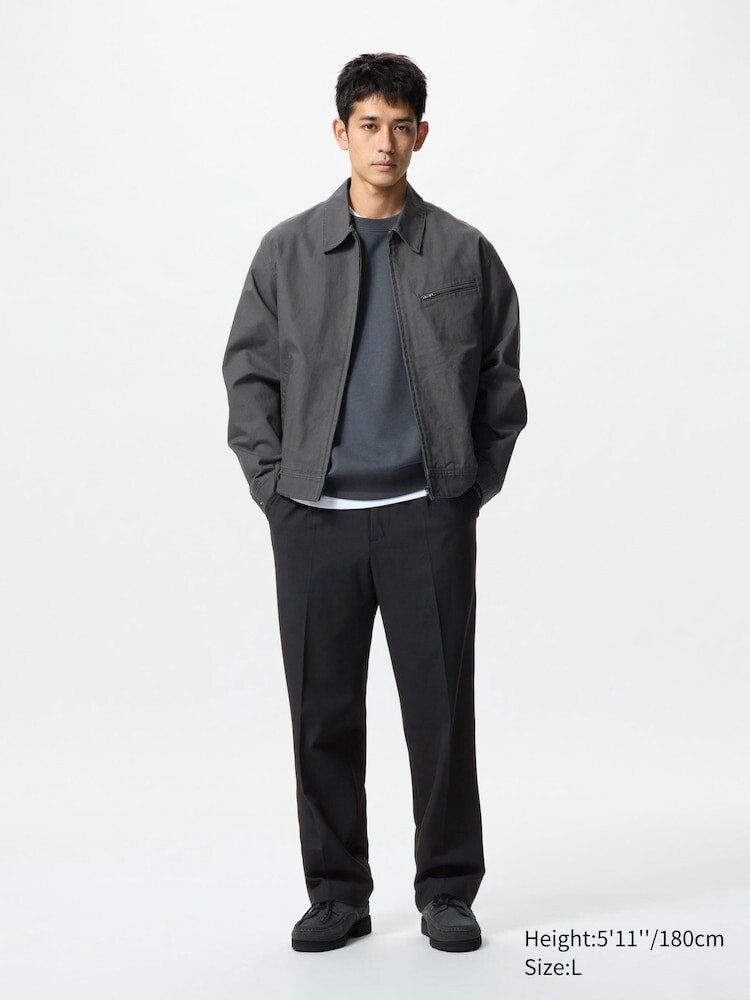 

Широкие брюки со складками Uniqlo, цвет 09 черный