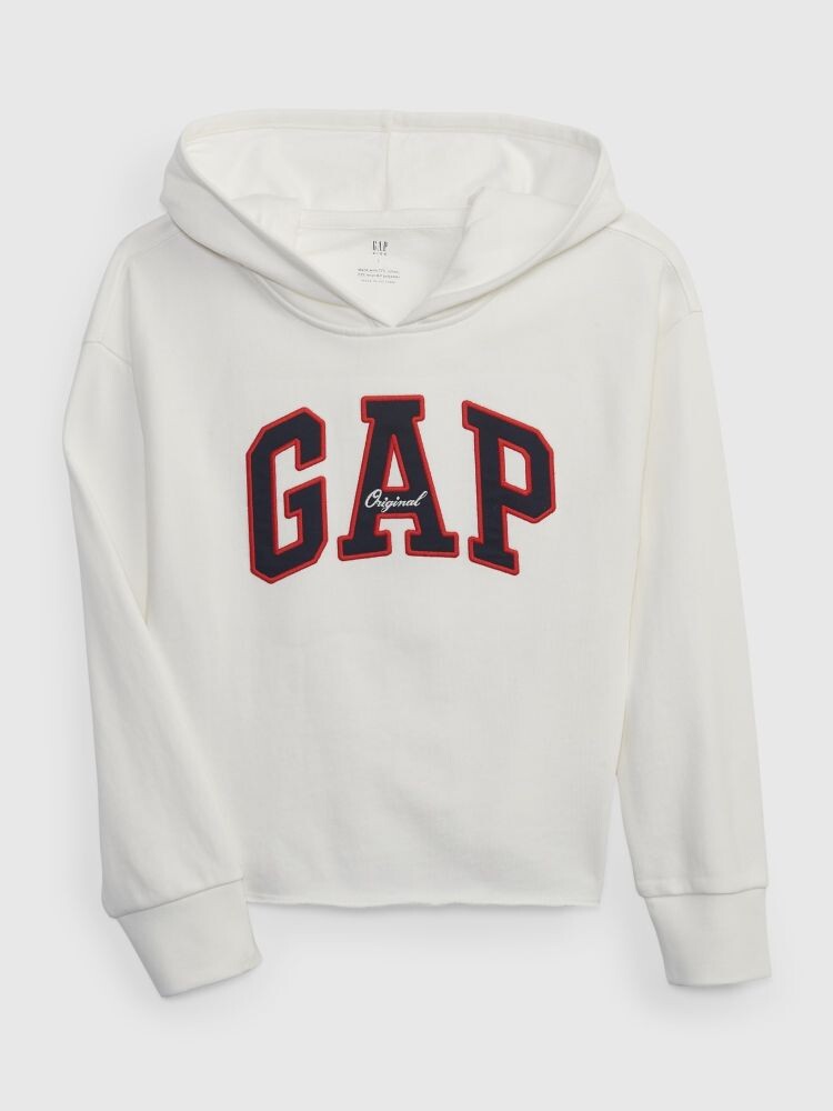 

Детская толстовка с логотипом и капюшоном Gap, белый