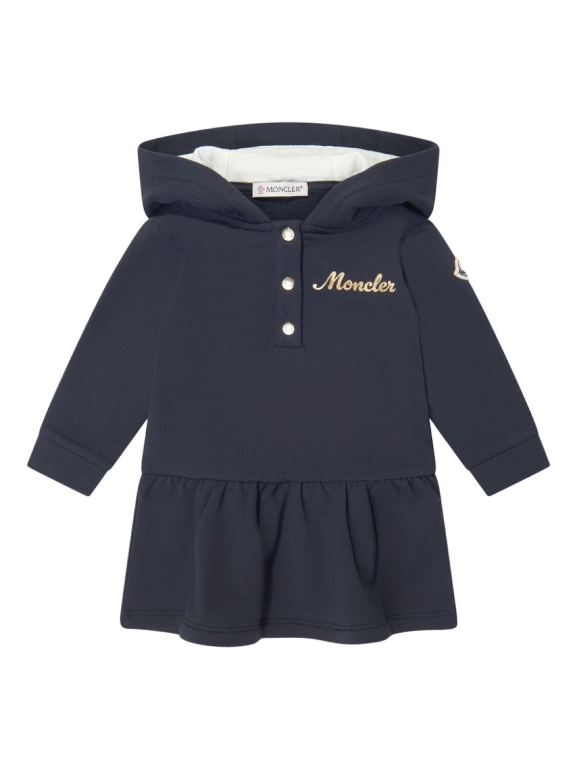 

Moncler Enfant платье с капюшоном и логотипом, синий