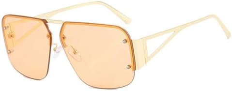 

Ретро-солнцезащитные очки для женщин, винтажная металлическая оправа; мужские солнцезащитные очки с прозрачными линзами и защитой от УФ-излучения UV400 MTZJH, Gold Champagne