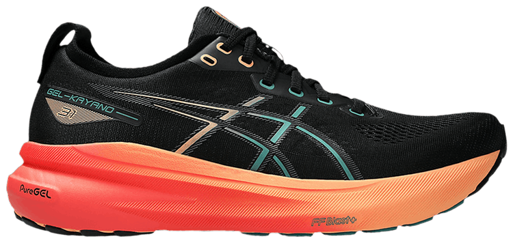

Кроссовки ASICS Gel Kayano 31 Wide 'Black Rainy Lake Orange', черный