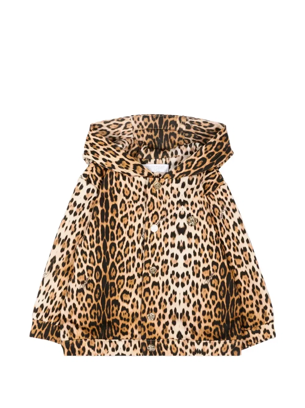 Куртка с капюшоном и леопардовым принтом Roberto Cavalli Junior, бежевый