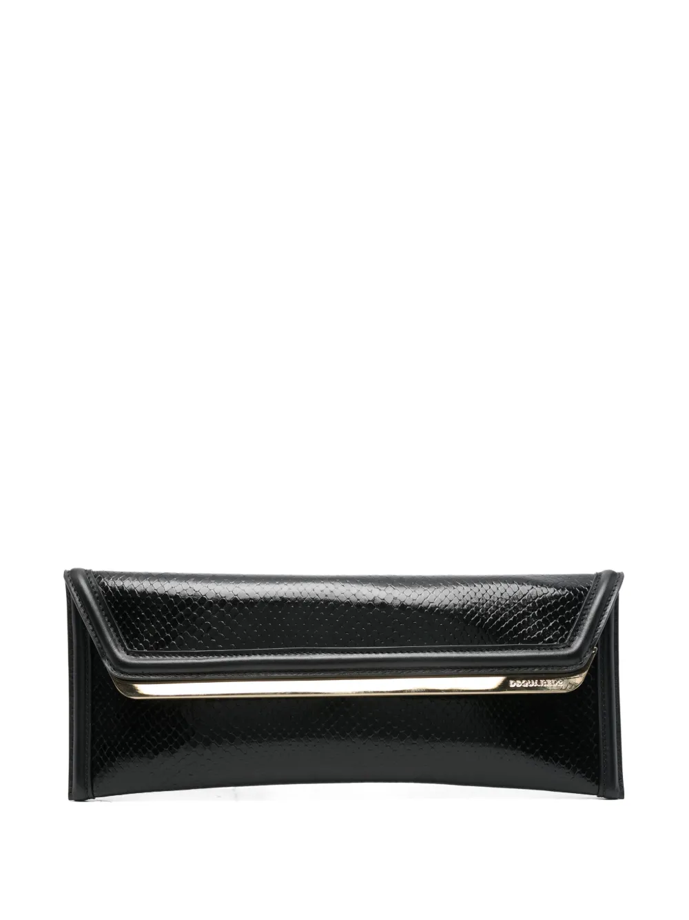 

Клатч из кожи с металлической отделкой Dsquared2, черный