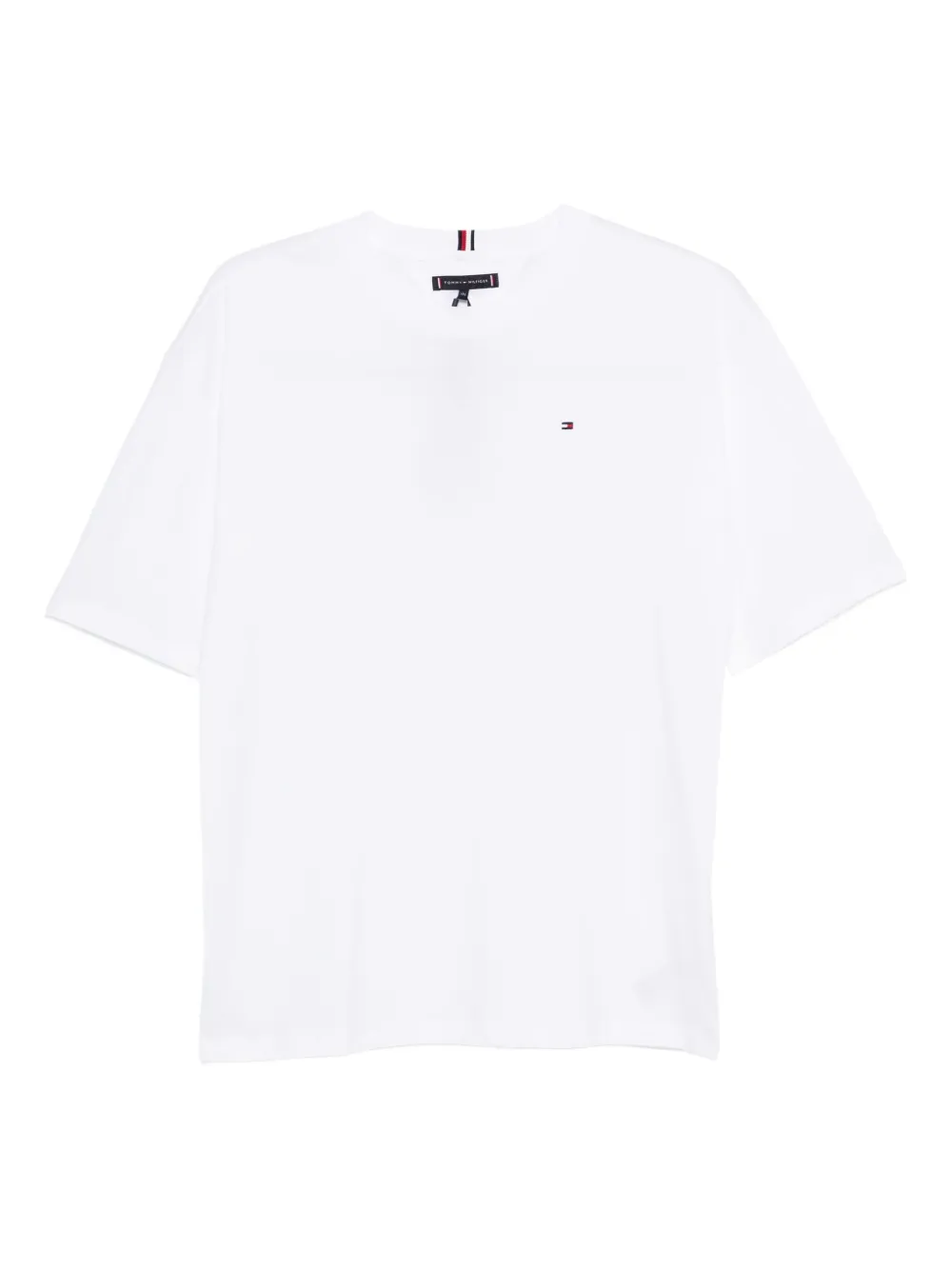 

Хлопковая футболка с вышитым логотипом Tommy Hilfiger Junior, белый