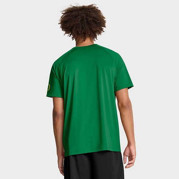 Мужская зеленая футболка Oregon Ducks Premium Performance Ready Raglan Dri-FIT Nike — фото 3