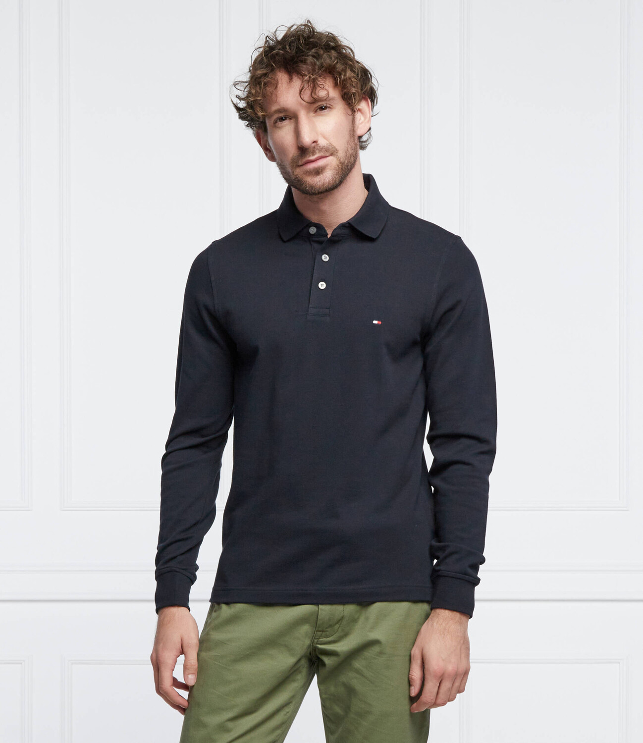 Поло Tommy Hilfiger 1985 slim fit, темно-синий — фото 3
