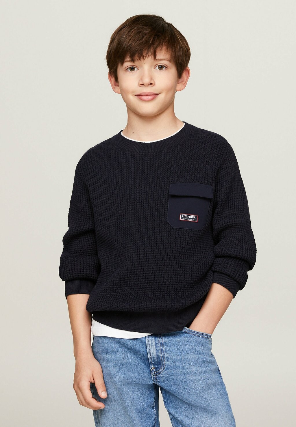 

Вязаный свитер Tommy Hilfiger, темно-синий