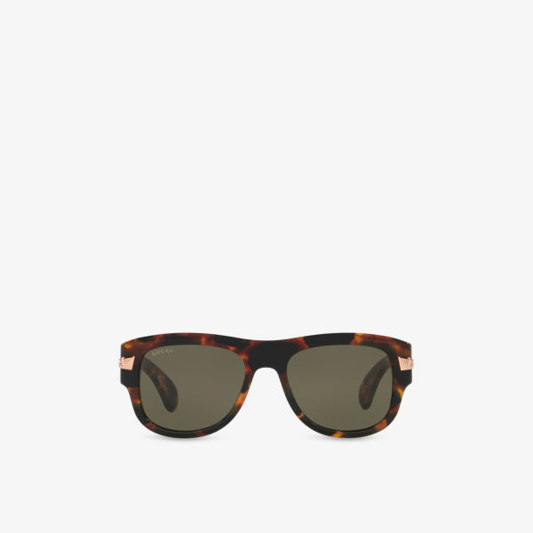 

GG1517S квадратные ацетатные солнцезащитные очки Gucci, коричневый