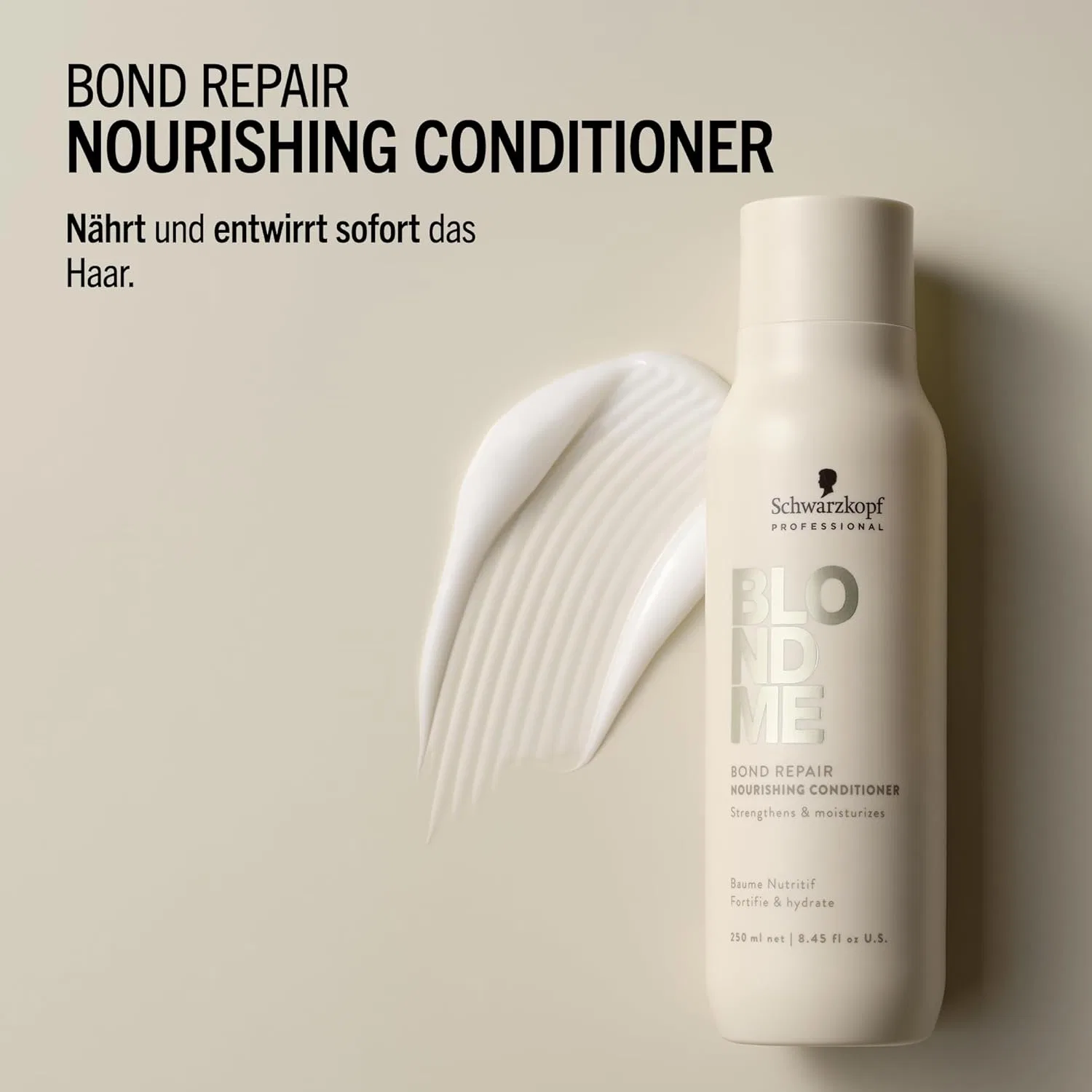 Питательный кондиционер Schwarzkopf Professional BLONDME Bond Repair с миндальным маслом и белым чаем 250 мл Blondme — фото 4