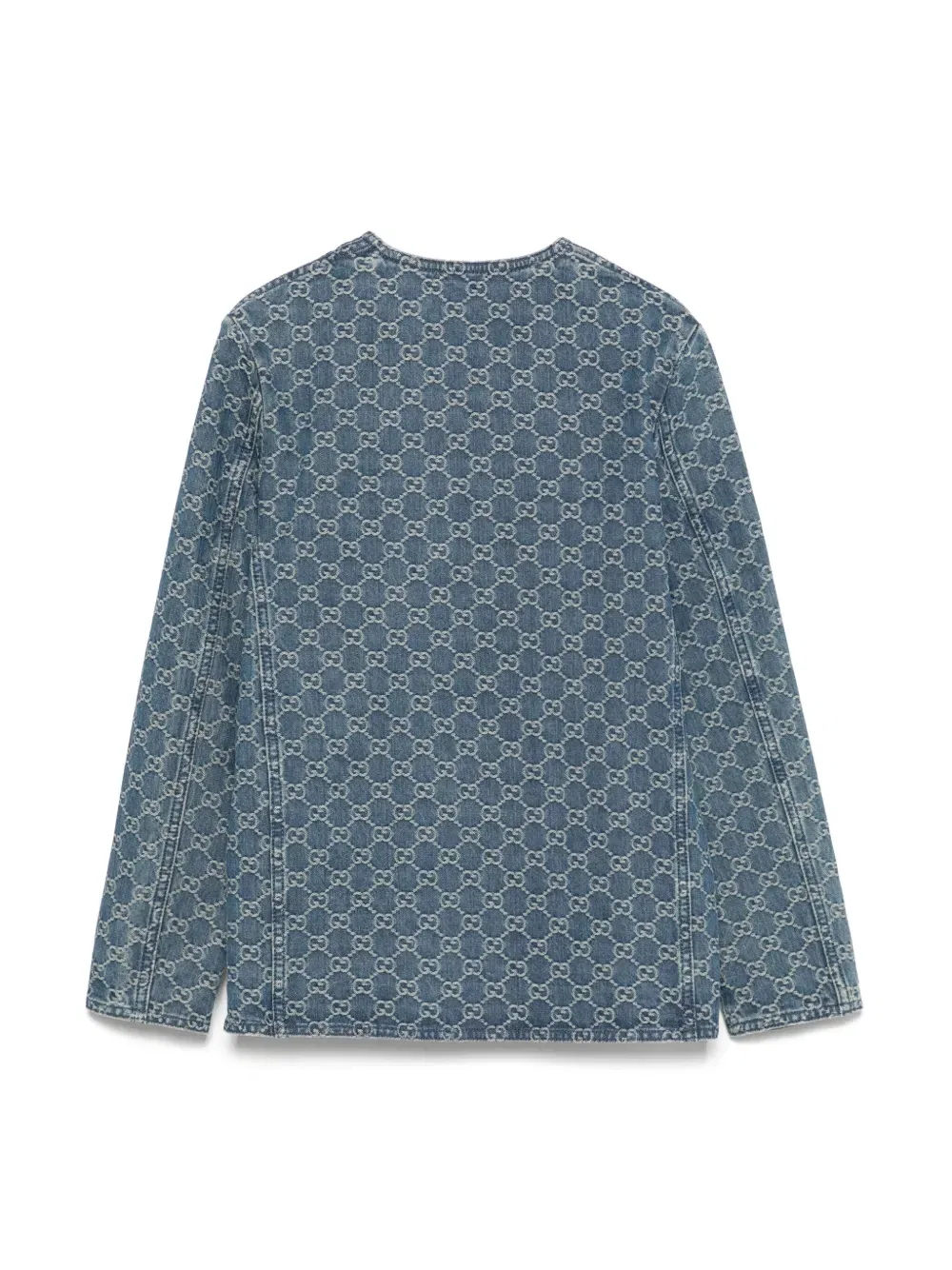 Жаккардовая джинсовая куртка Gucci Kids, синий — фото 2