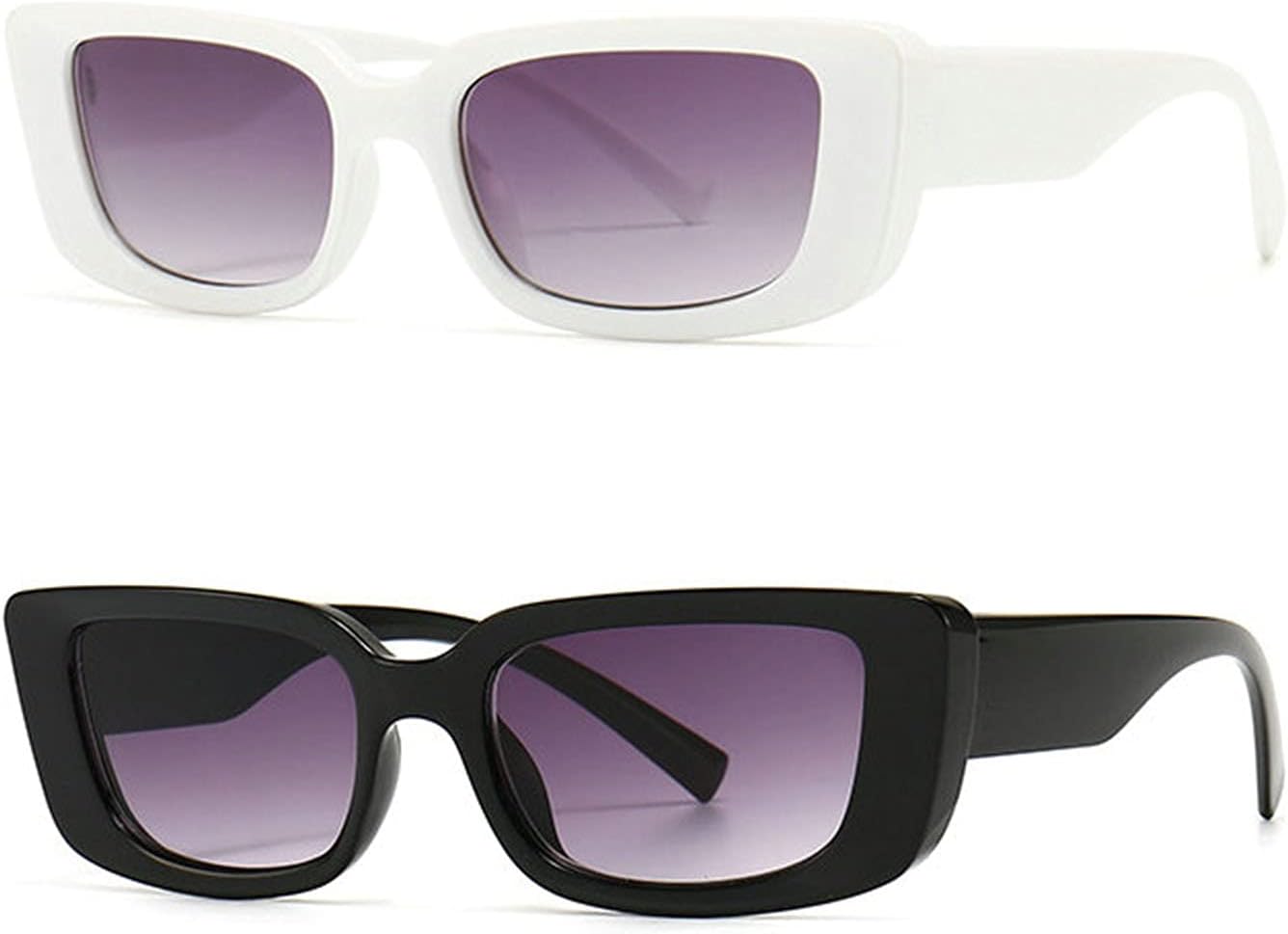 

Винтажные черные квадратные солнцезащитные очки для женщин, брендовые, маленькие прямоугольные солнцезащитные очки с градиентным прозрачным покрытием COTIA, White&black