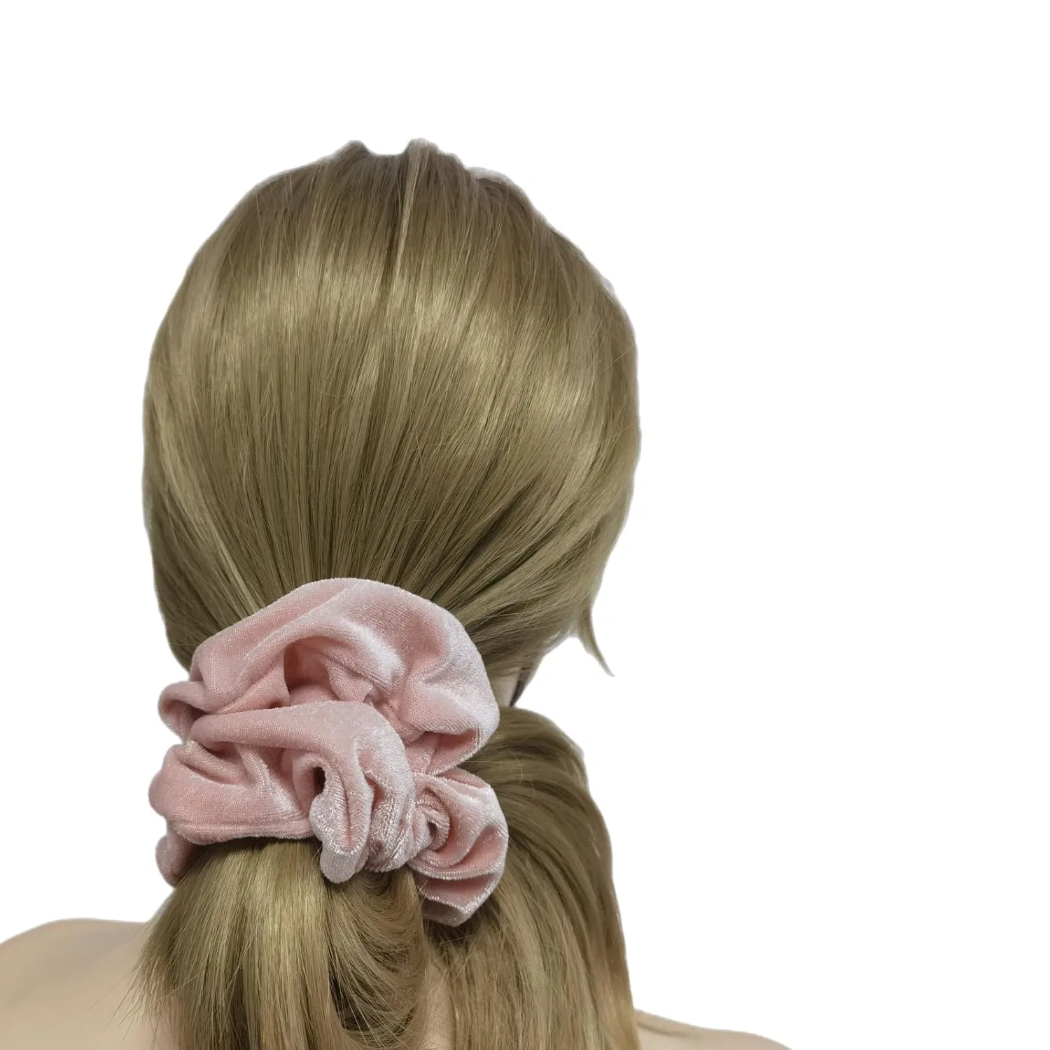 Набор из 2 больших бархатных резинок для волос (персиковый) Pidoudou, 2 Peach — фото 3