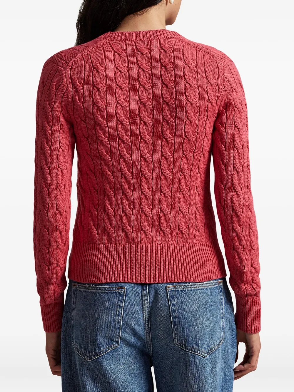 Кардиган фактурной вязки Polo Ralph Lauren, красный — фото 4