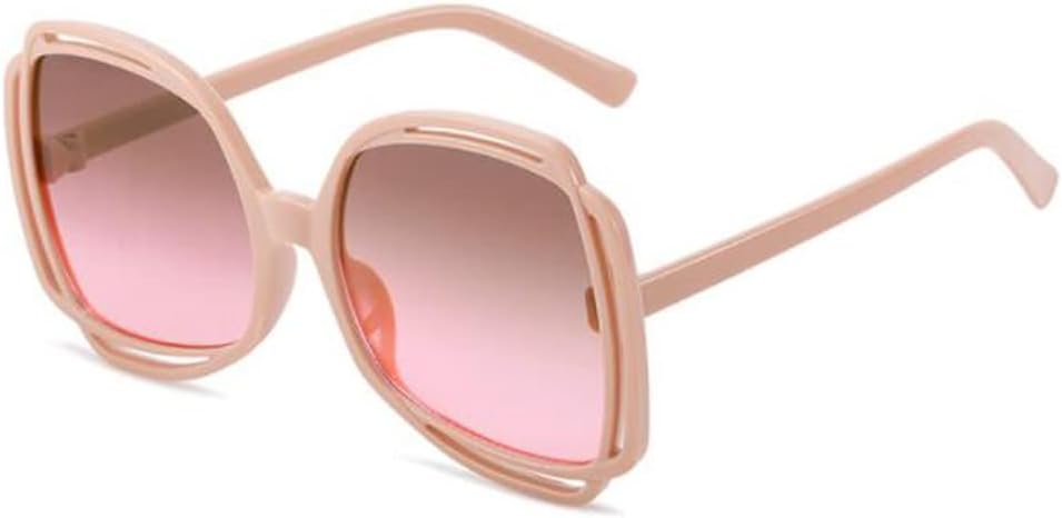 

Солнцезащитные очки с широкой оправой для женщин в стиле ретро для пляжа, солнцезащитные очки для мужчин с защитой от УФ-излучения Weloveushop, Pink Frame Orange Pink Flakes