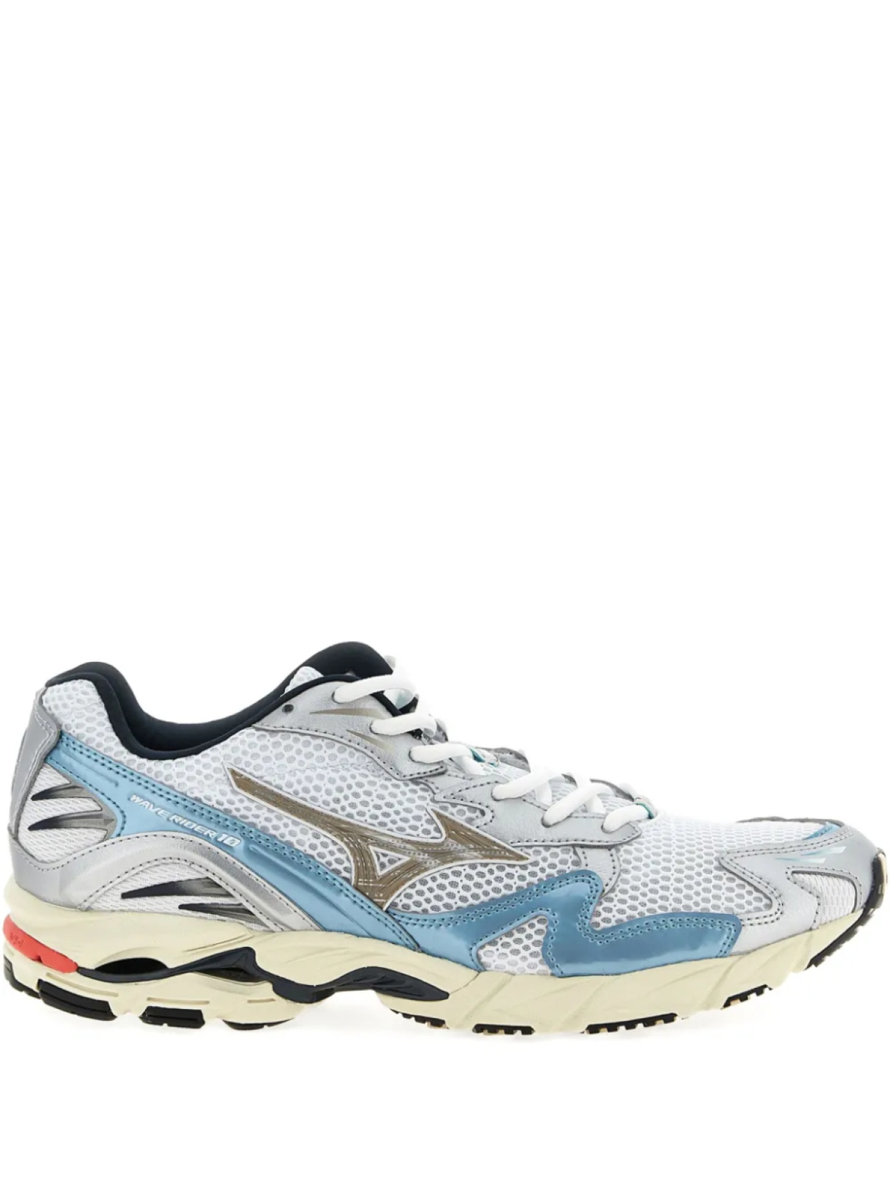 

Кроссовки Mizuno Wave Ridder 10 из кожи с сетчатыми вставками, белый