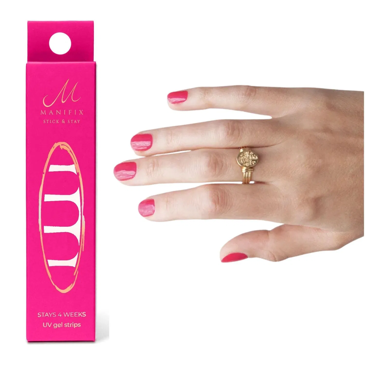 Самоклеящиеся УФ-гель-пленки для ногтей «Candy Pink» от Manifix Geschenkissimo