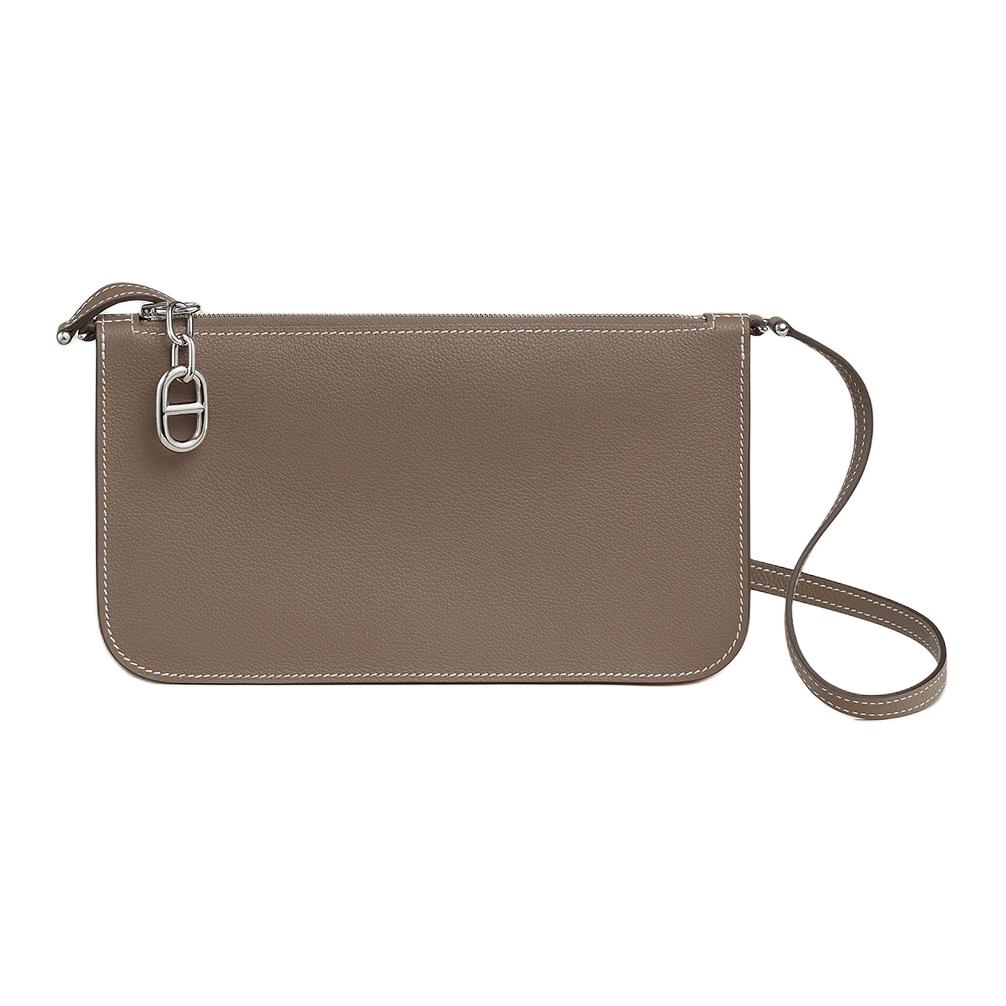 

HERMES Сумка через плечо Zipengo Chaine D'Ancre To Go Evercolor Calfskin женская 18 Etoupe слоновая кость серый