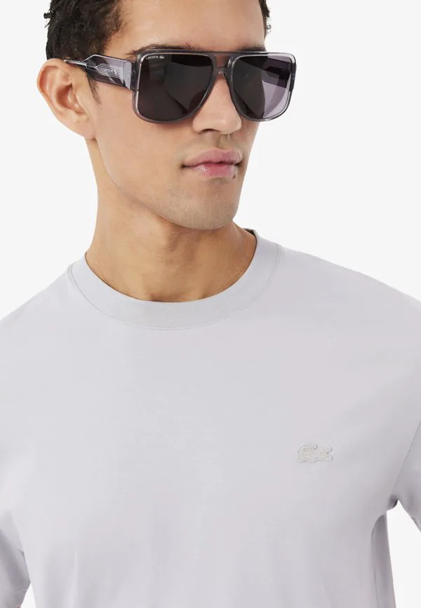 Базовая мужская футболка Lacoste, Gris Clair — фото 4