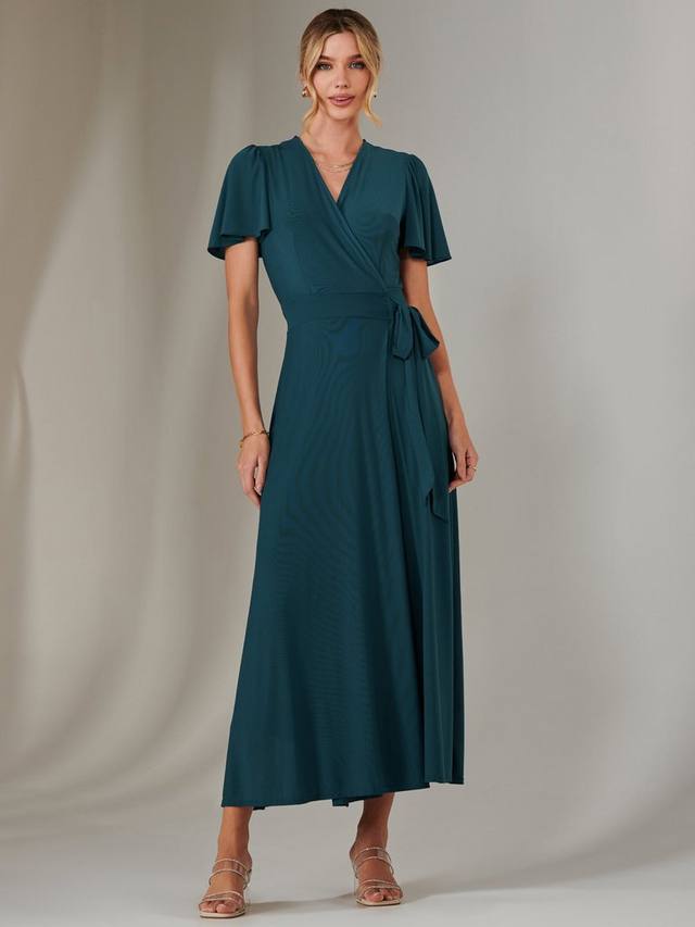 

Макси-платье с запахом в виде ангельского рукава Jolie Moi, цвет Dark Teal