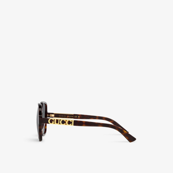 GC001949 GG1189S солнцезащитные очки из ацетата в прямоугольной оправе Gucci, коричневый — фото 4