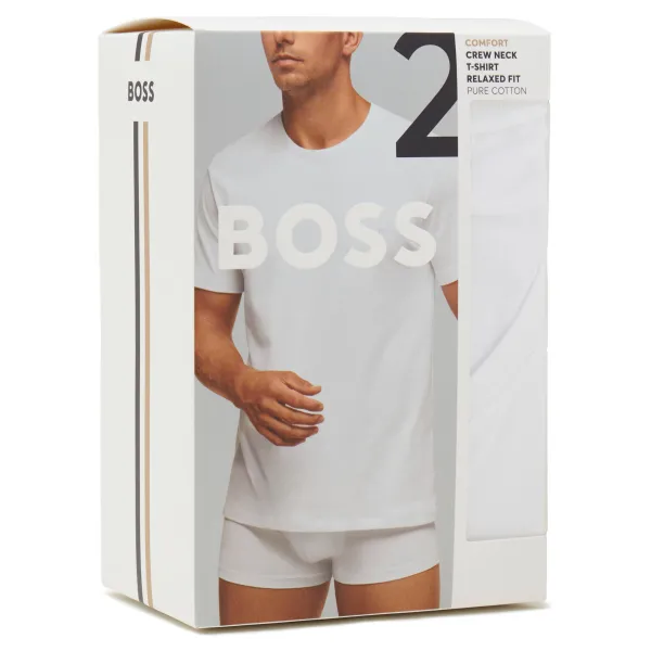 Комплект мужских футболок Boss свободного кроя 2 шт, белый — фото 4