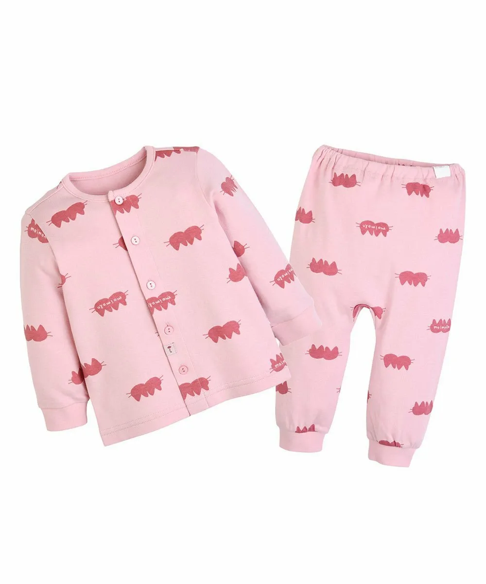 Футболка с длинными рукавами и брюки Double Cat Moimoln, Pink